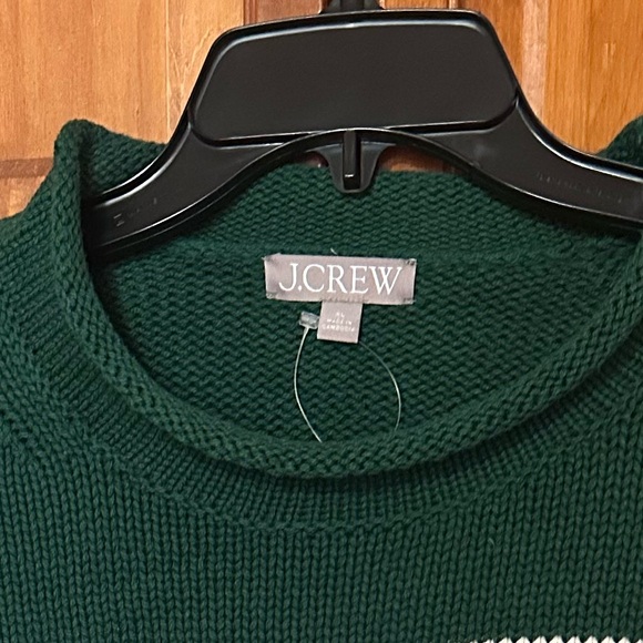 J.Crew green striped roll up sweater XL NWT - Picture 2 of 8